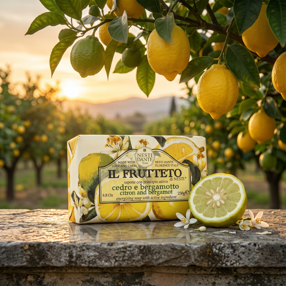 Nesti Dante Citron & Bergamot Soap 250g | Energizing Citrus Soap