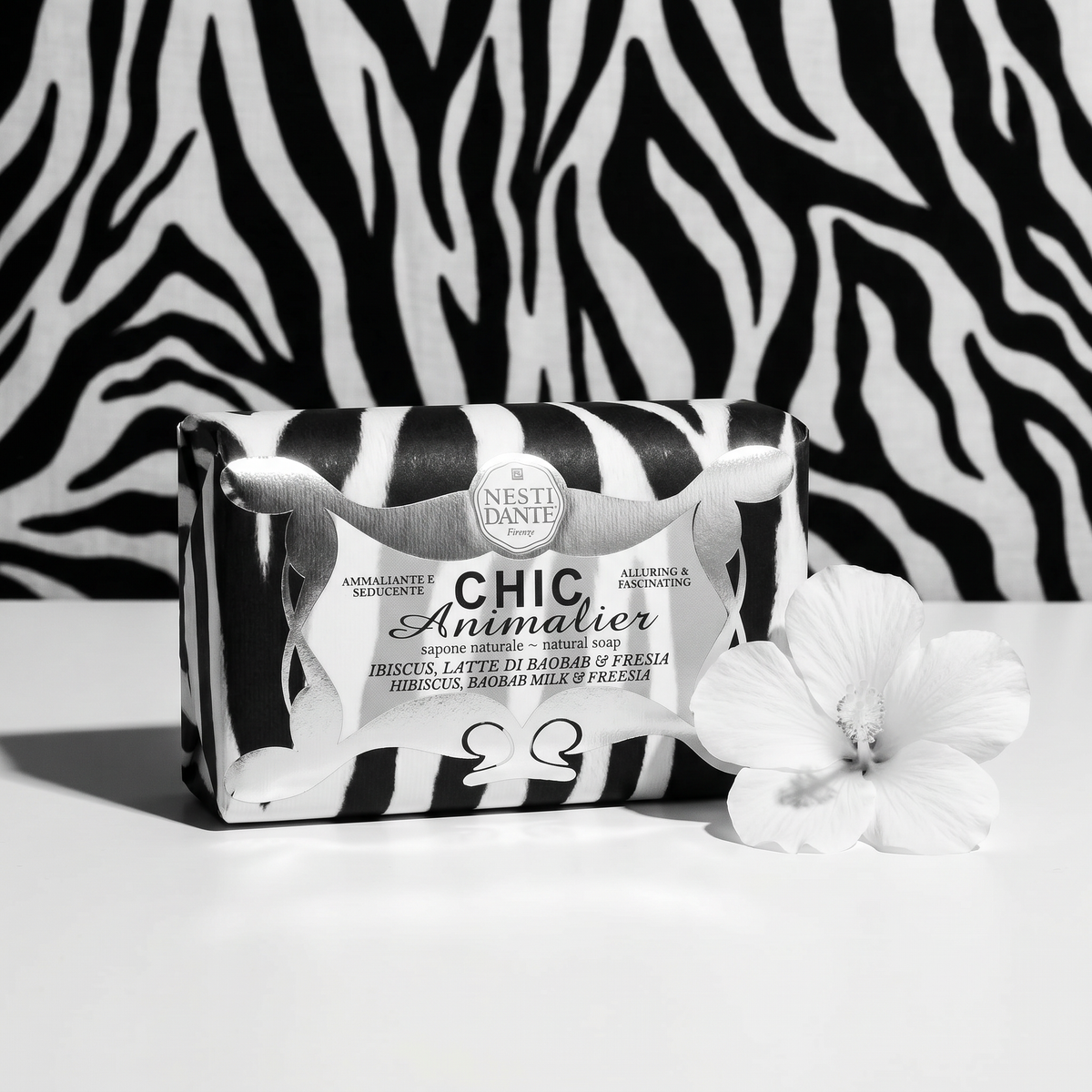 Nesti Dante Zebra Soap 250g | Hibiscus & Baobab Freesia