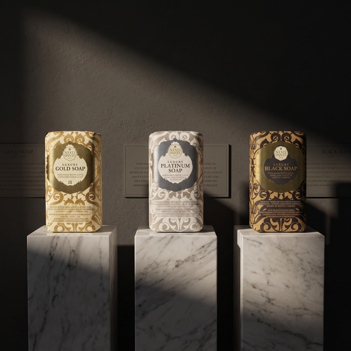 Nesti Dante Luxury Trio Gift Set | Gold, Platinum & Black Soap 250g