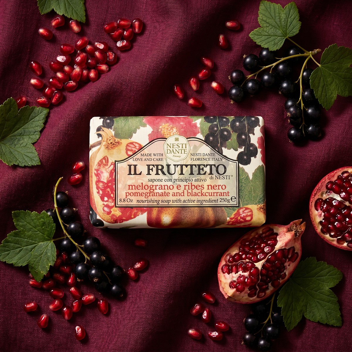 Nesti Dante Pomegranate & Blackcurrant Soap 250g | Antioxidant Fruit Soap