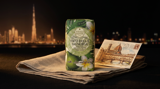 Nesti Dante Fico della Signoria soap with Florence and Dubai skyline