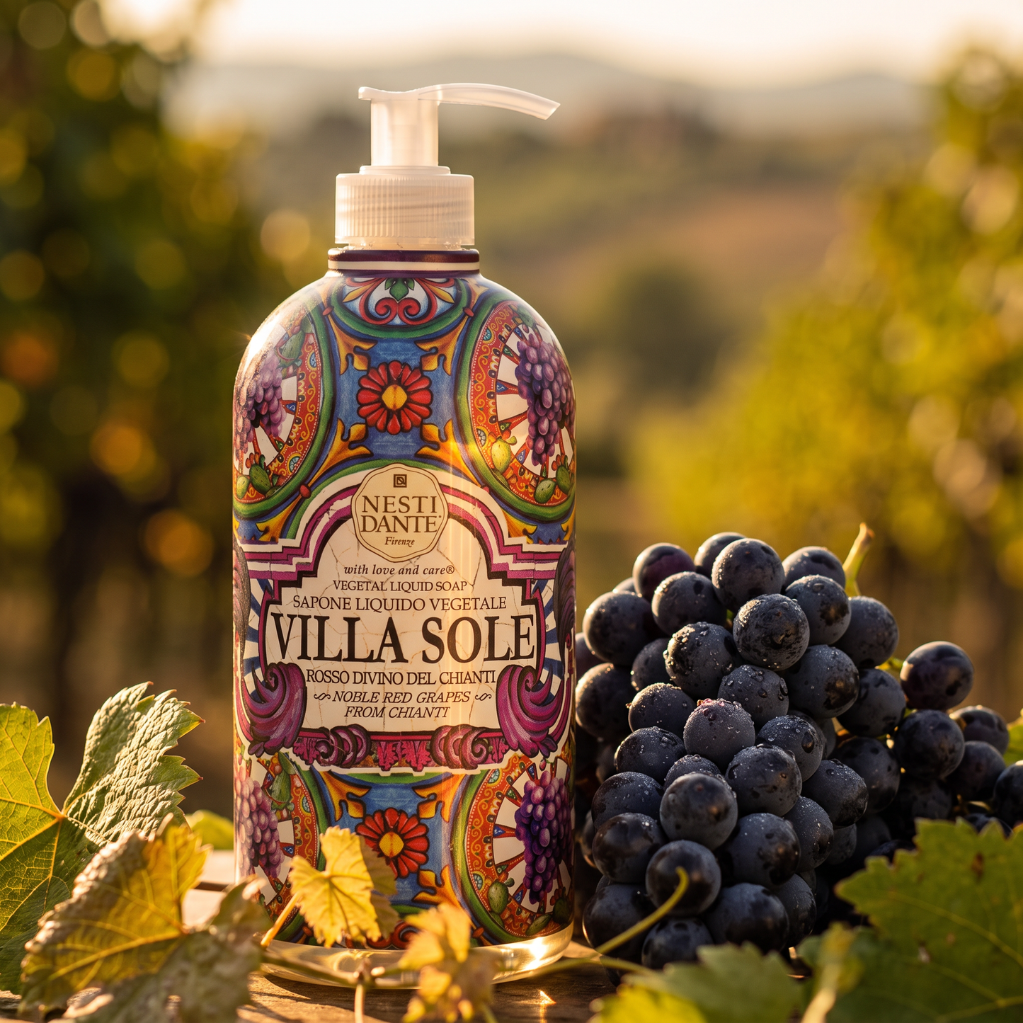 Nesti Dante Villa Sole Rosso Divino del Chianti Liquid Soap 500ml | Noble Red Grapes