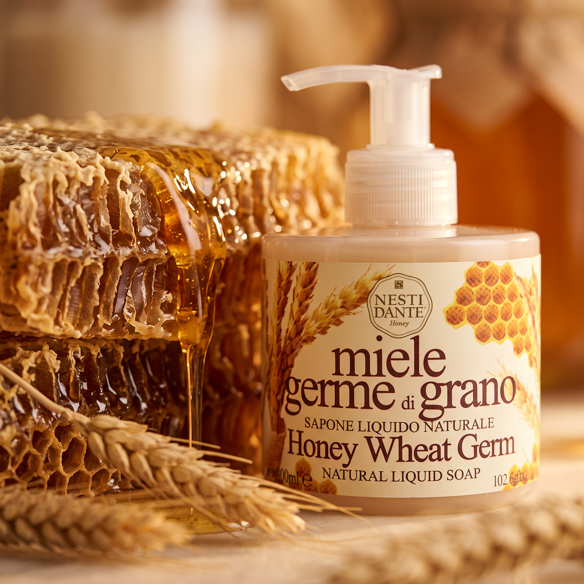 Nesti Dante Honey & Wheat Germ Liquid Soap 300ml | Nourishing Hand & Body Wash
