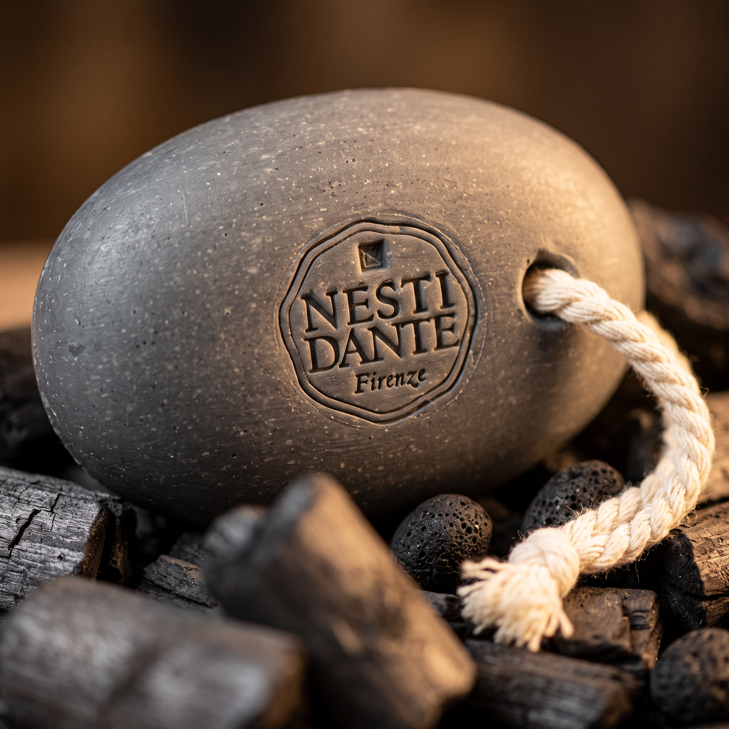 Nesti Dante Luxury Black Body Cleanser Soap in a Rope 150g | Active Carbon Detox Cleanser