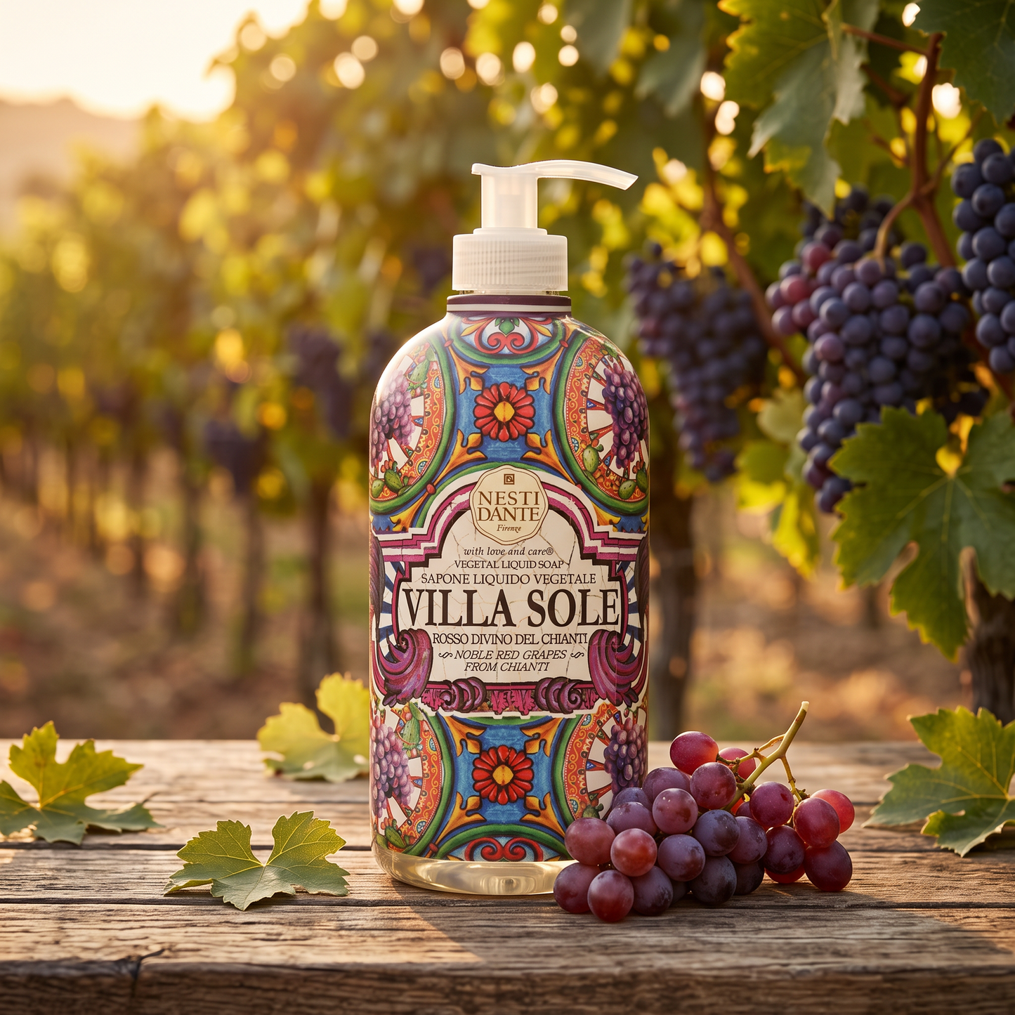 Nesti Dante Villa Sole Rosso Divino del Chianti Liquid Soap 500ml | Noble Red Grapes