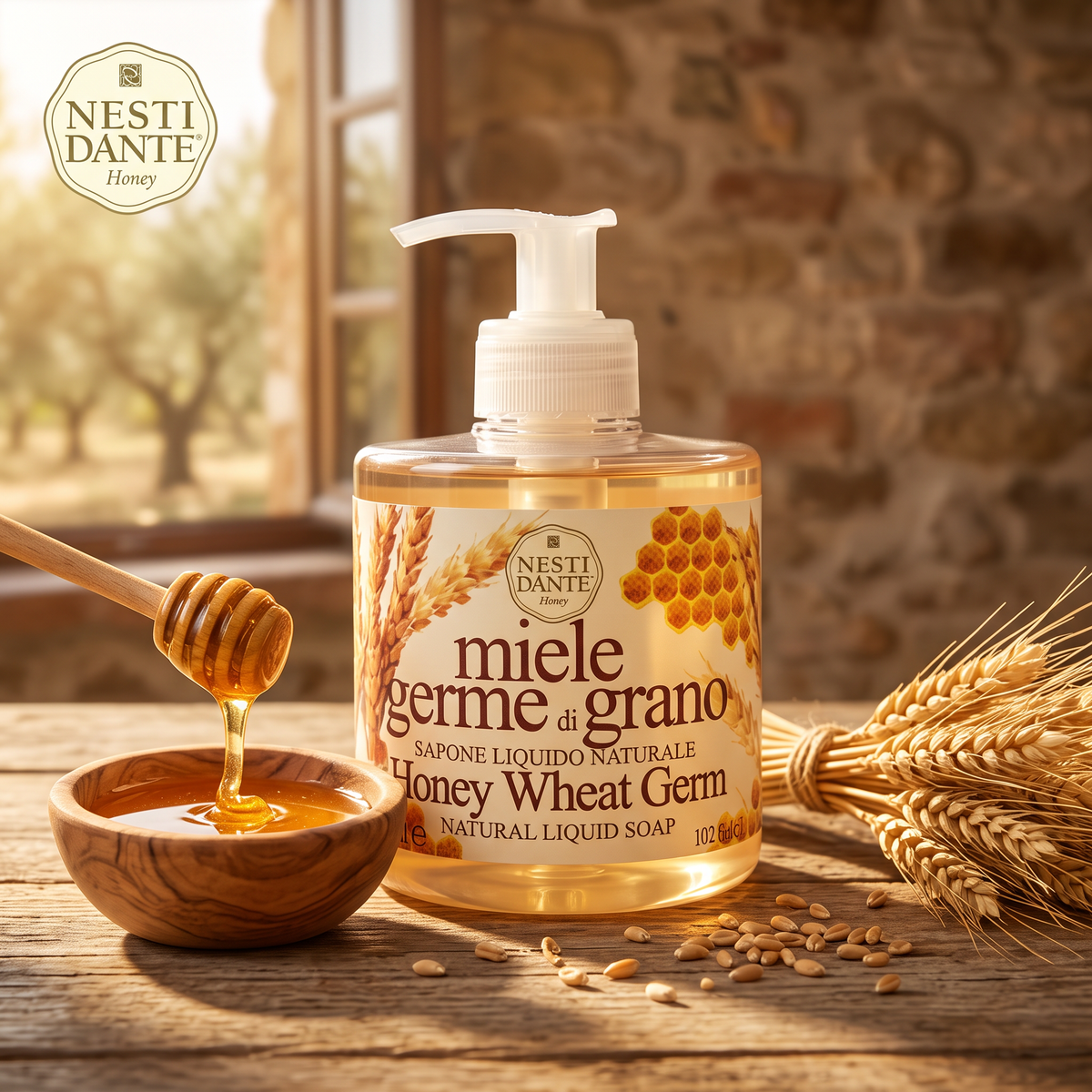Nesti Dante Honey & Wheat Germ Liquid Soap 300ml | Nourishing Hand & Body Wash