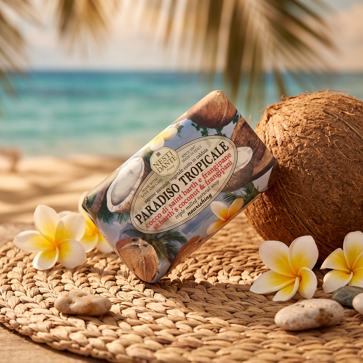 Nesti Dante St. Barths Coconut & Frangipani Soap 250g | Tropical Island Fragrance