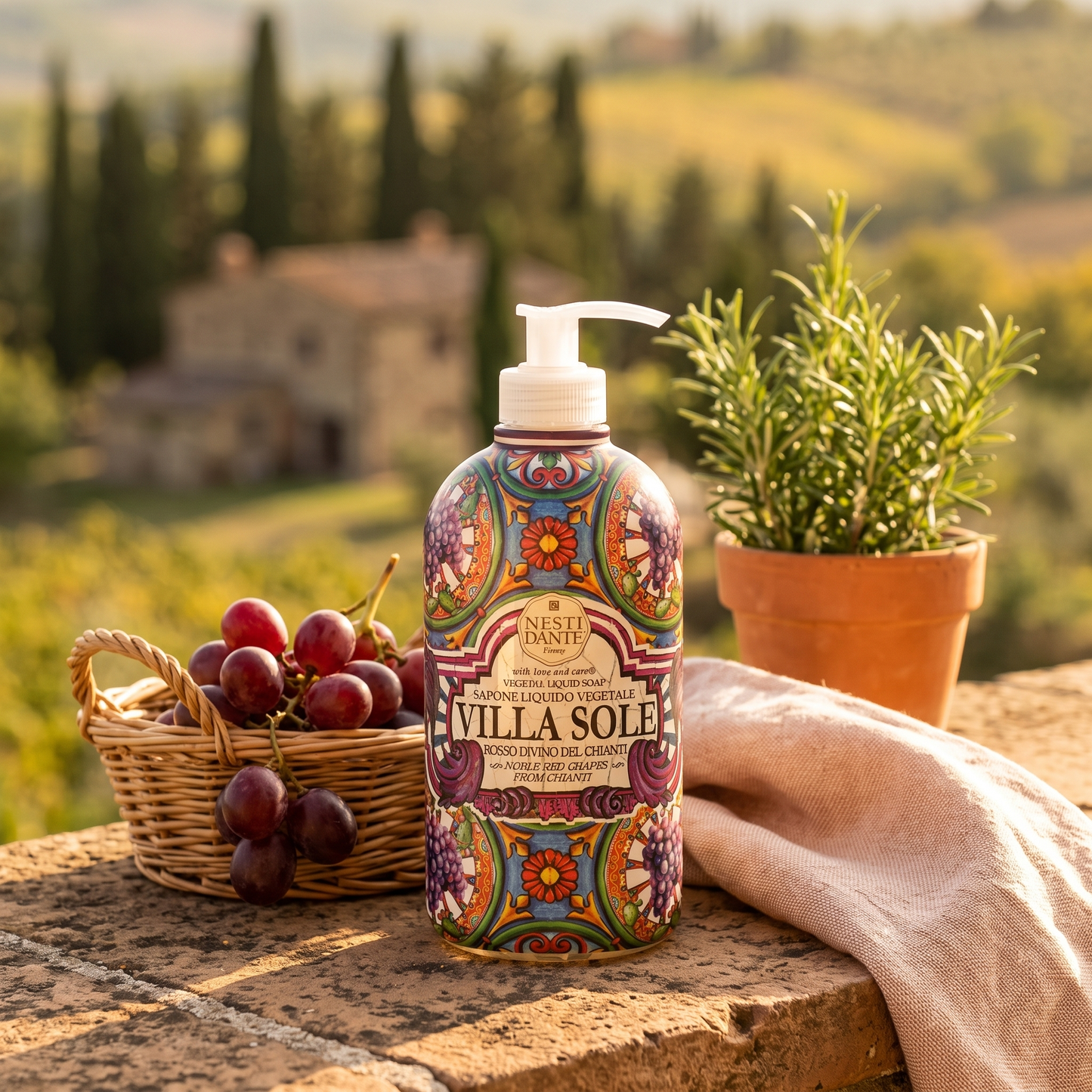 Nesti Dante Villa Sole Rosso Divino del Chianti Liquid Soap 500ml | Noble Red Grapes