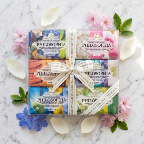 Nesti Dante Philosophia Gift Set 6x150g | Collagen, Cream & Pearls, Detox, Lift, Scrub, Breeze