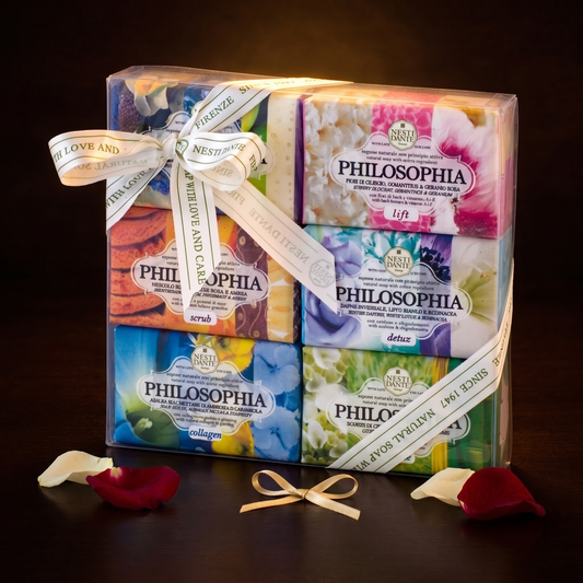 Nesti Dante Philosophia Gift Set 6x150g | Collagen, Cream & Pearls, Detox, Lift, Scrub, Breeze