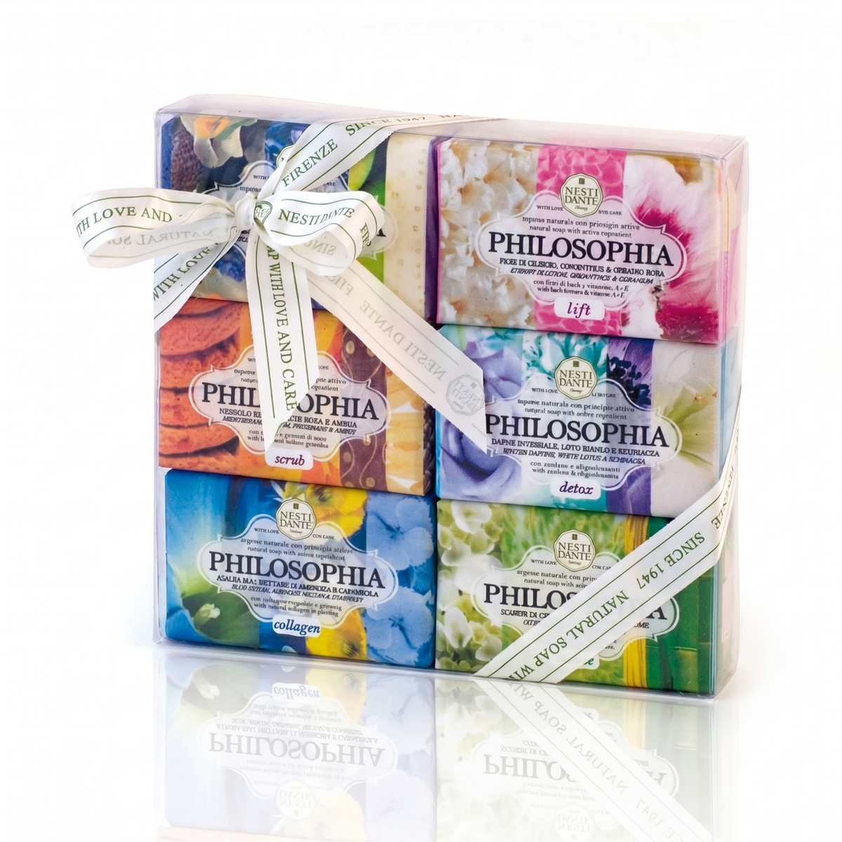 Nesti Dante Philosophia Gift Set 6x150g | Collagen, Cream & Pearls, Detox, Lift, Scrub, Breeze