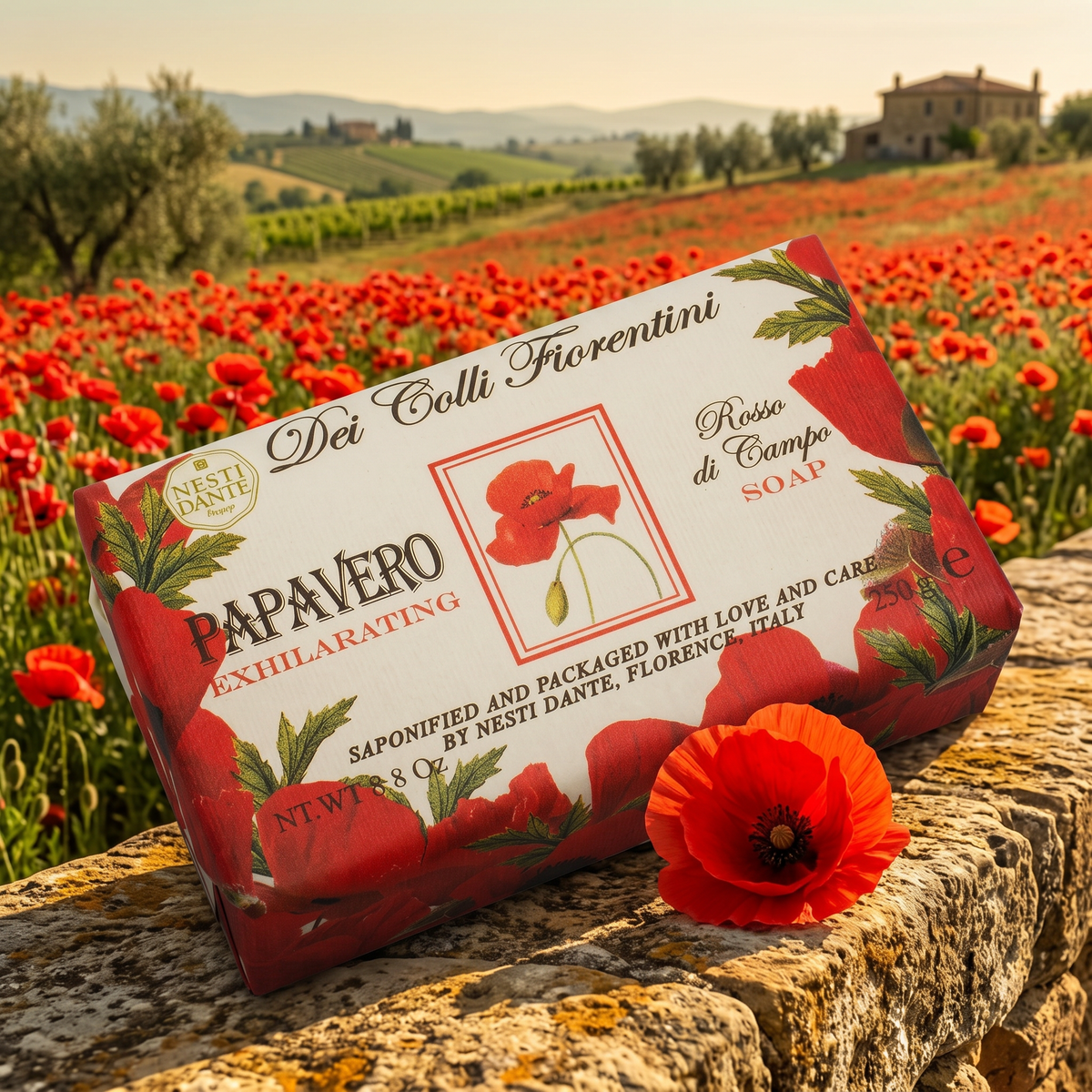 Nesti Dante Poppy Soap 250g | Wild Tuscan Poppy Field