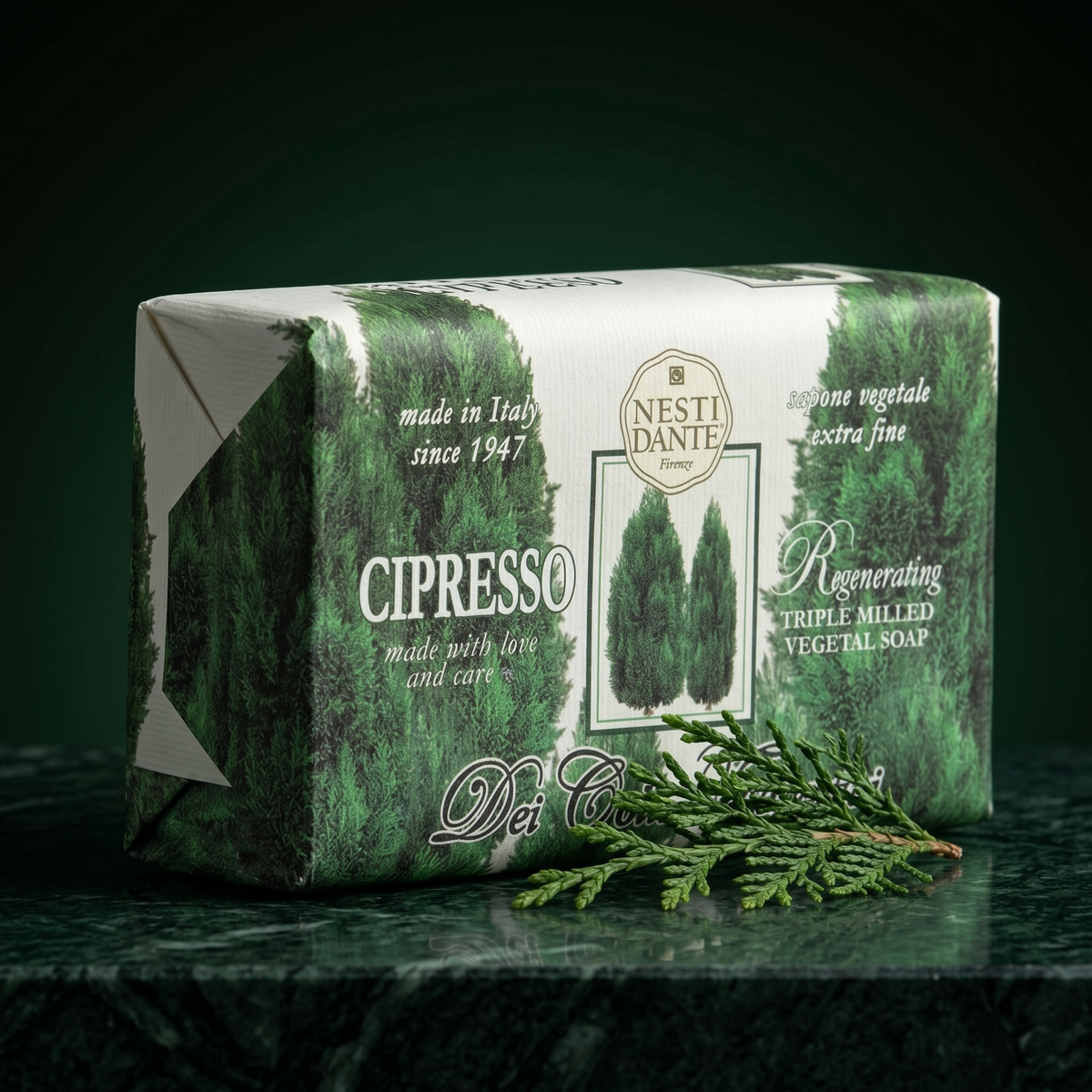 Nesti Dante Cypress Tree Soap 250g | Woody Tuscan Hillside Scent