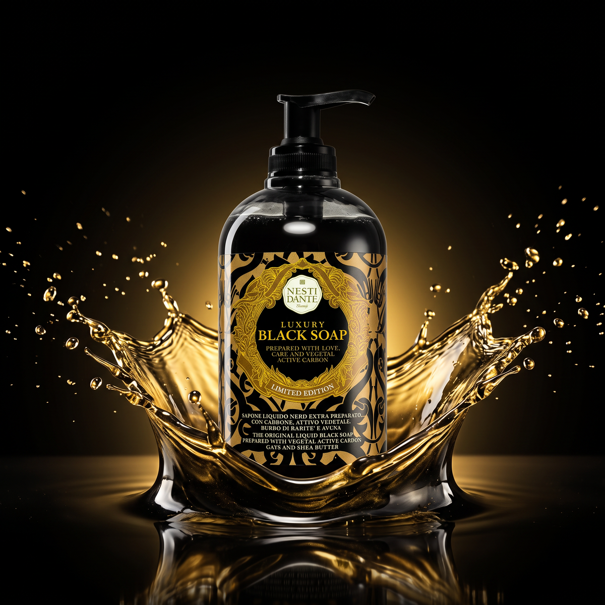 Nesti Dante Black Liquid Soap 500ml | Active Carbon Hand Wash