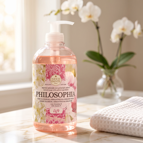 Nesti Dante Philosophia Lift Liquid Soap 500ml | Firming Cherry Blossom & Geranium Body Wash