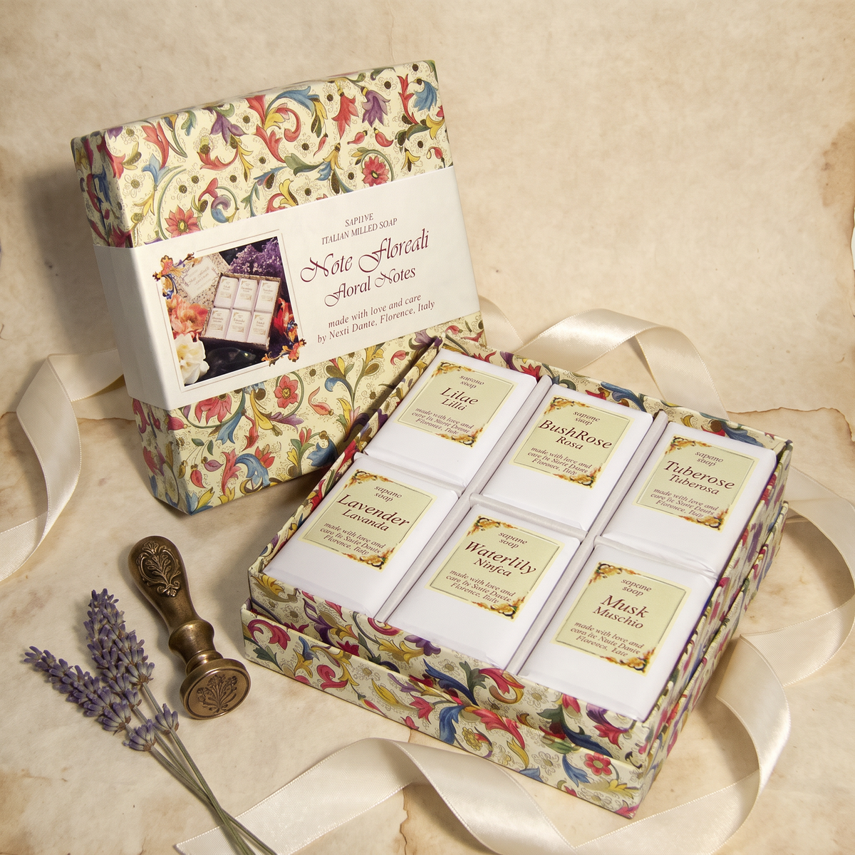 Nesti Dante Floral Notes Gift Set | 6 Italian Floral Soaps 100g