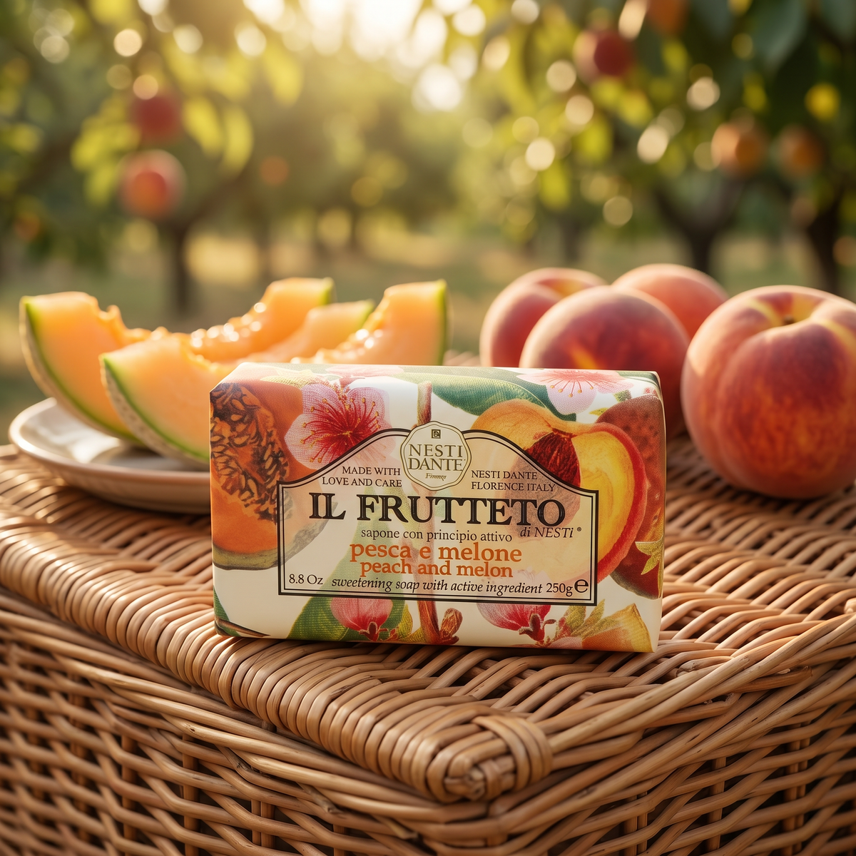 Nesti Dante Peach & Melon Soap 250g | Sweet Italian Fruit Soap