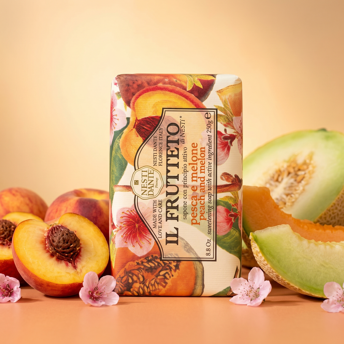 Nesti Dante Peach & Melon Soap 250g | Sweet Italian Fruit Soap