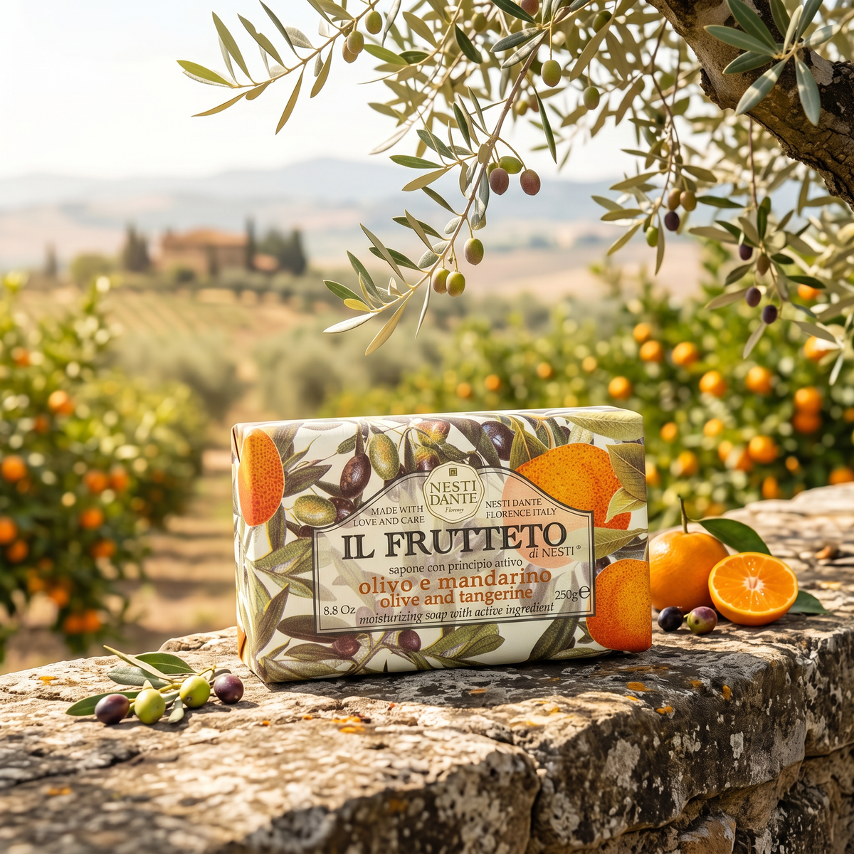 Nesti Dante Olive Oil & Tangerine Soap 250g | Gentle Citrus Soap