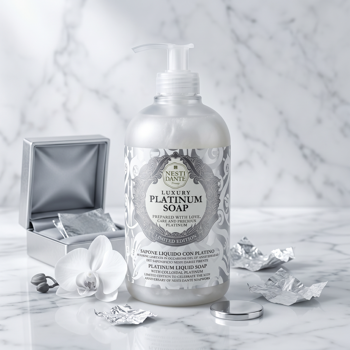 Nesti Dante Platinum Liquid Soap 500ml | Silky Platinum Infused Wash