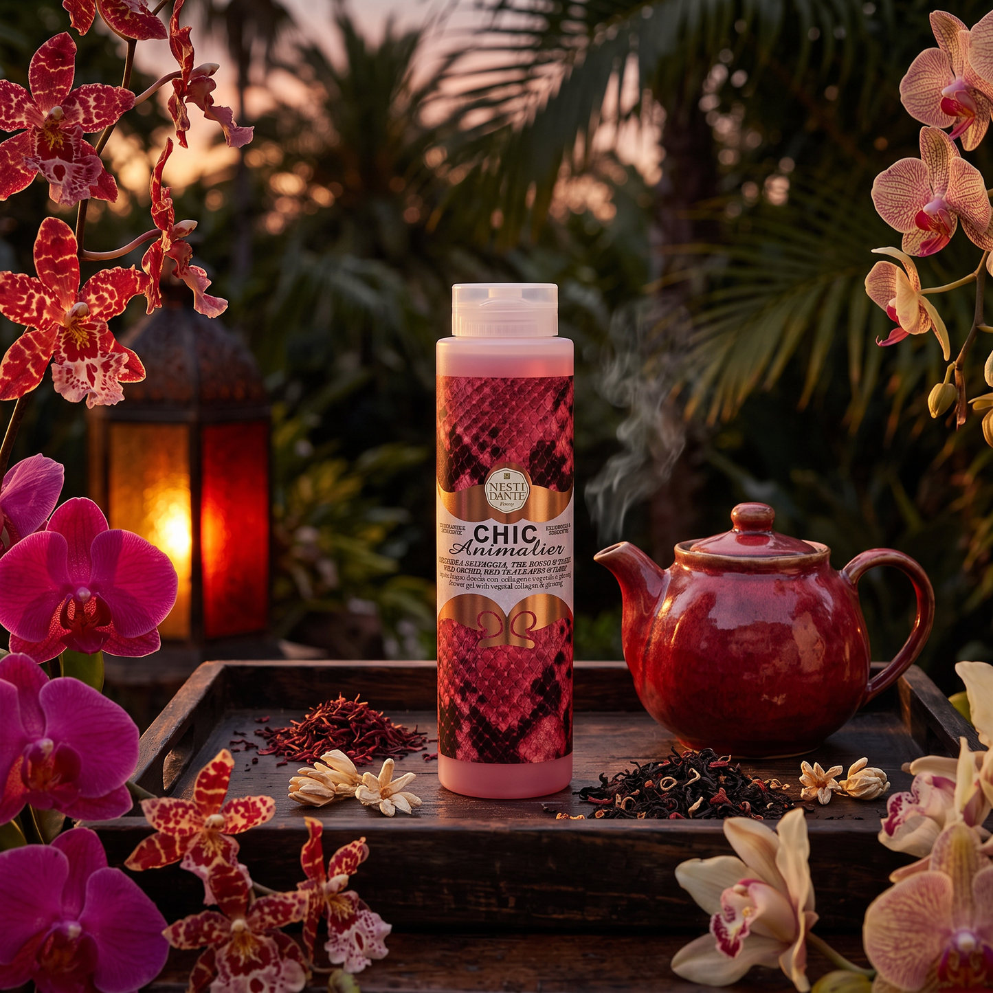 Nesti Dante Chic Animalier Red Shower Gel 300ml | Wild Orchid & Red Tea Wash