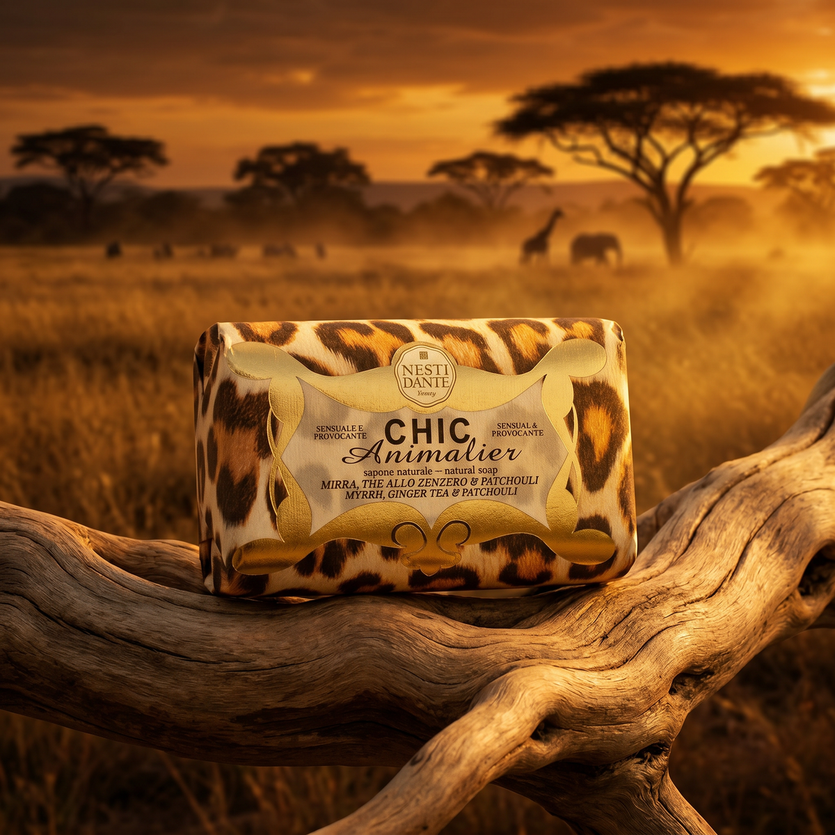Nesti Dante Leopard Soap 250g | Myrrh & Ginger Patchouli