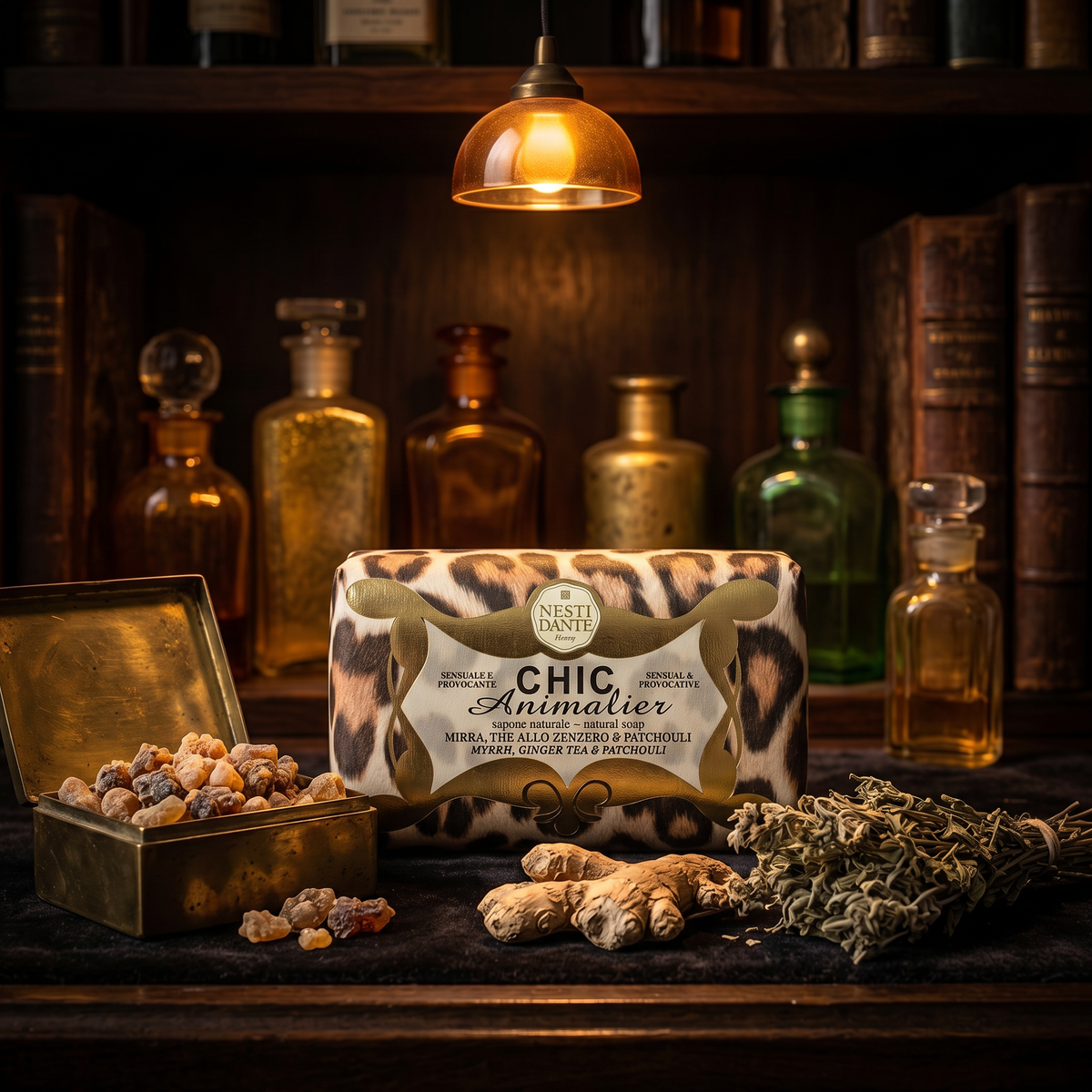 Nesti Dante Leopard Soap 250g | Myrrh & Ginger Patchouli