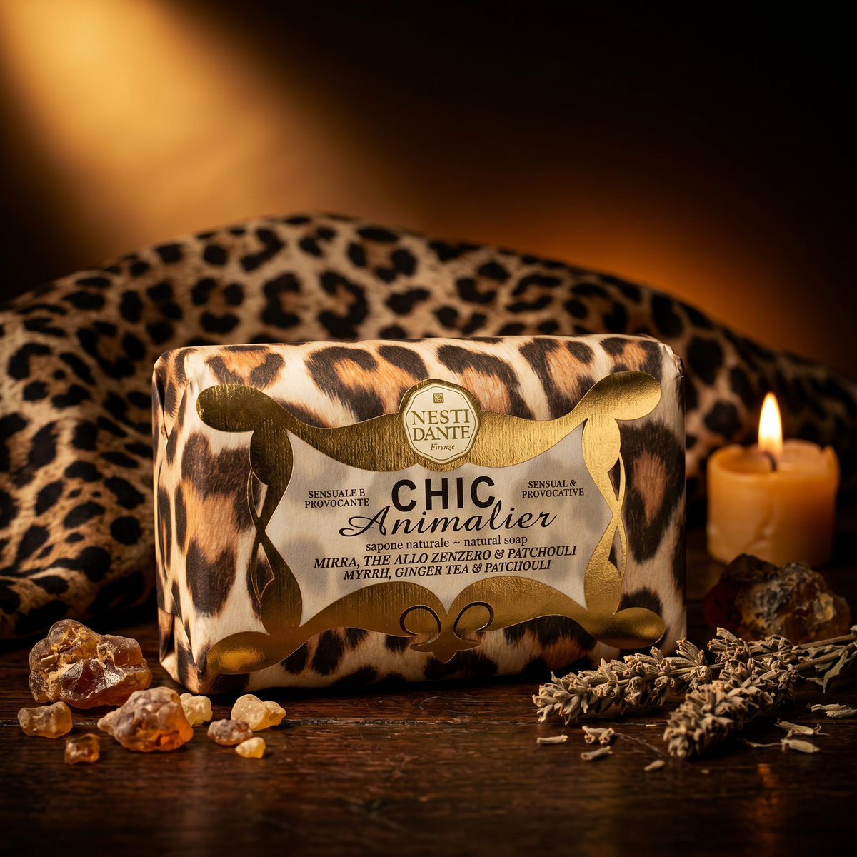 Nesti Dante Leopard Soap 250g | Myrrh & Ginger Patchouli