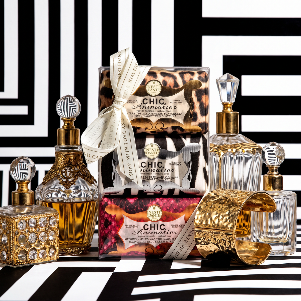 Nesti Dante Chic Animalier Gift Set | 3 Wild-Print Italian Soaps